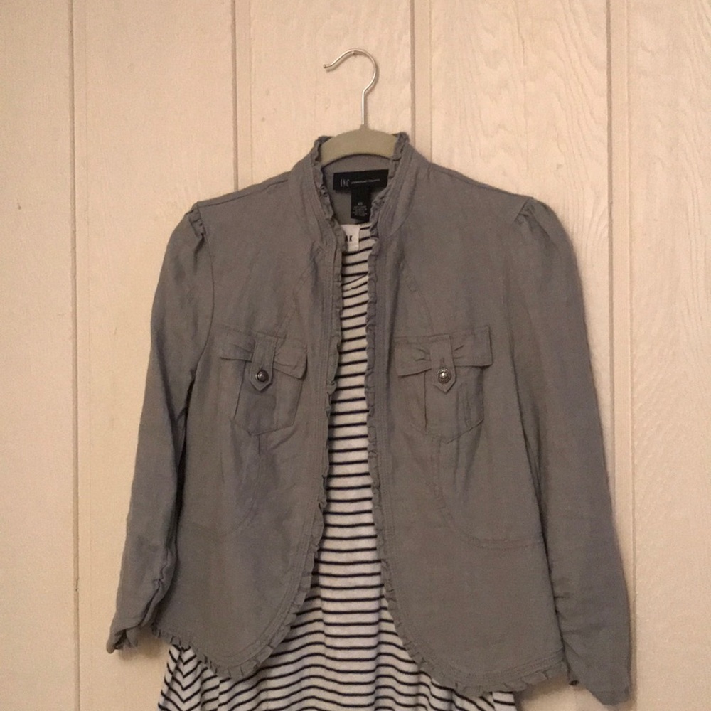 Linen Ruffle trim bolero jacket - Picture 3 of 5
